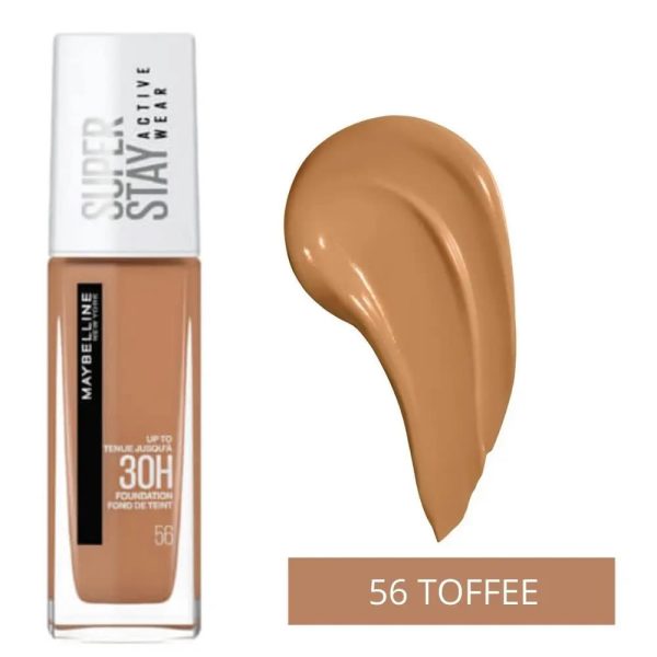 Maybelline Superstay Active Wear Full Coverage 30 Hour Long-Lasting Liquid Foundation 56 Toffee