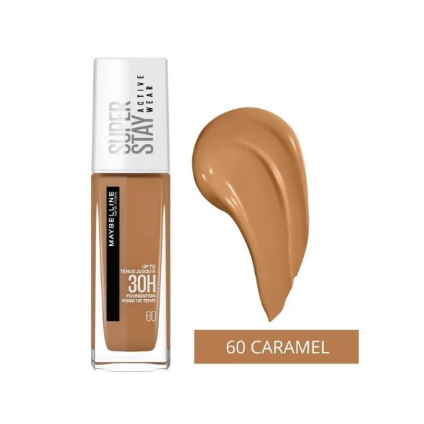 Maybelline Superstay Active Wear Full Coverage 30 Hour Long-Lasting Liquid Foundation 60 Caramel