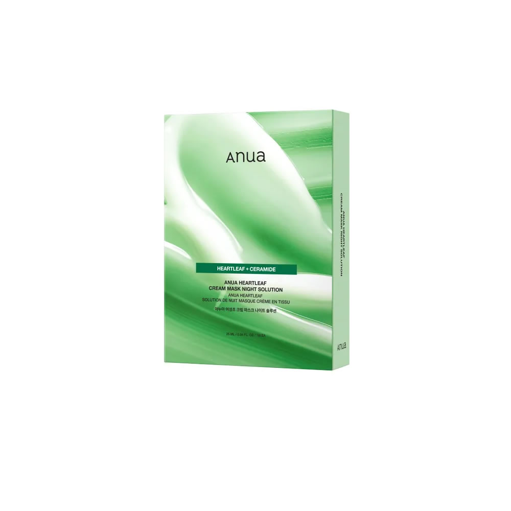 ANUA HEARTLEAF+CERAMIDE CREAM NIGHT SOLUTION MASK (GRE