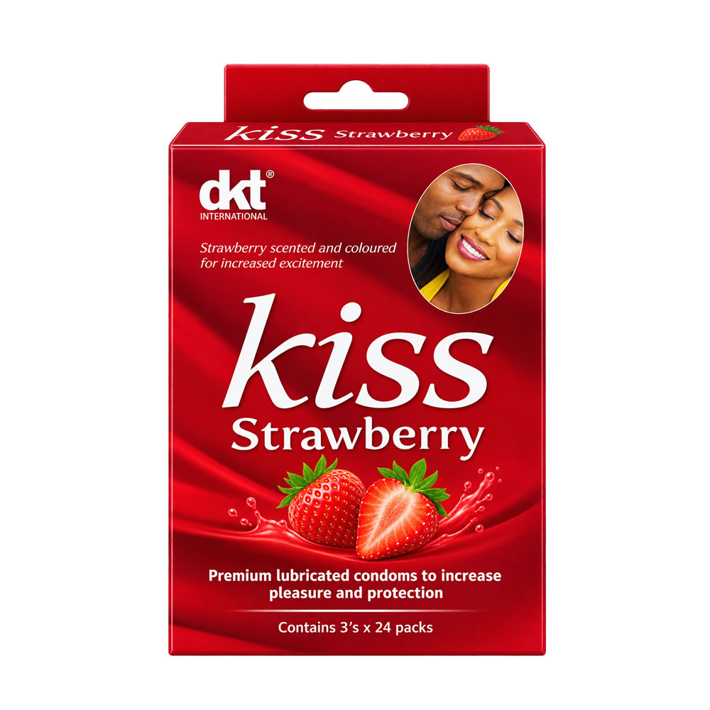 Kiss strawberry condoms 3s