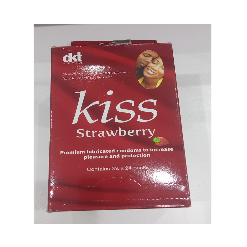 Kiss strawberry condoms 3s