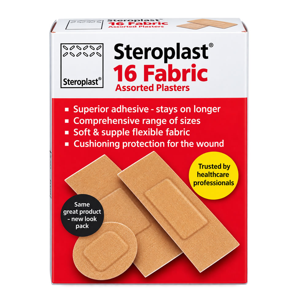 Steroplast plasters fabric assorted 16s