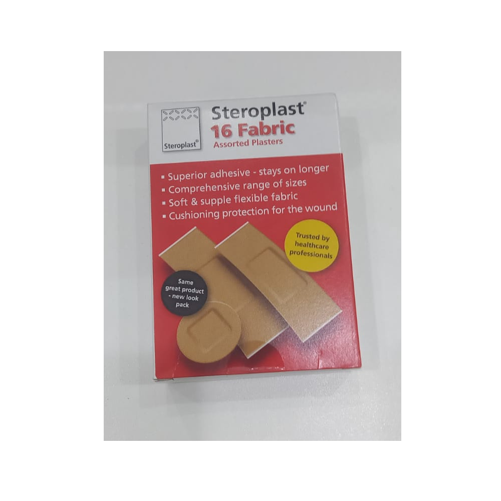 Steroplast plasters fabric assorted 16s