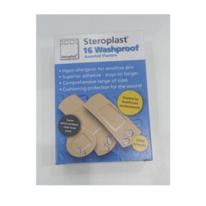 Steroplast plasters washproof assorted 16s