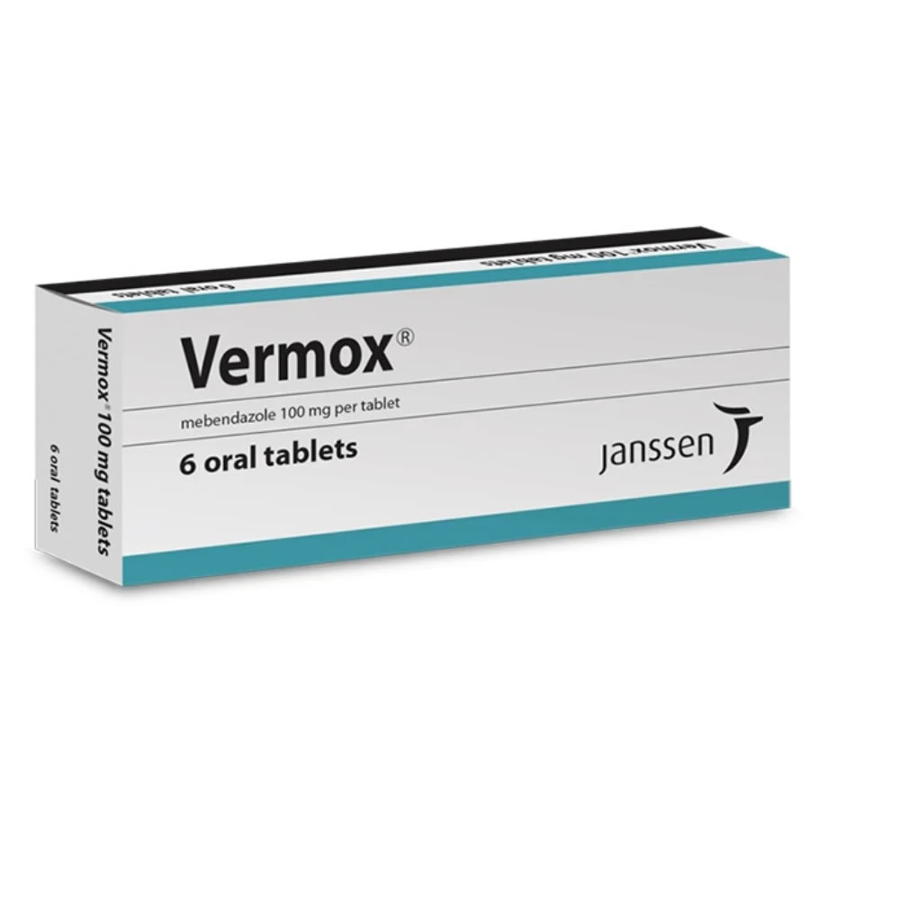 Vermox (mebendazole) 100mg tabs 6s
