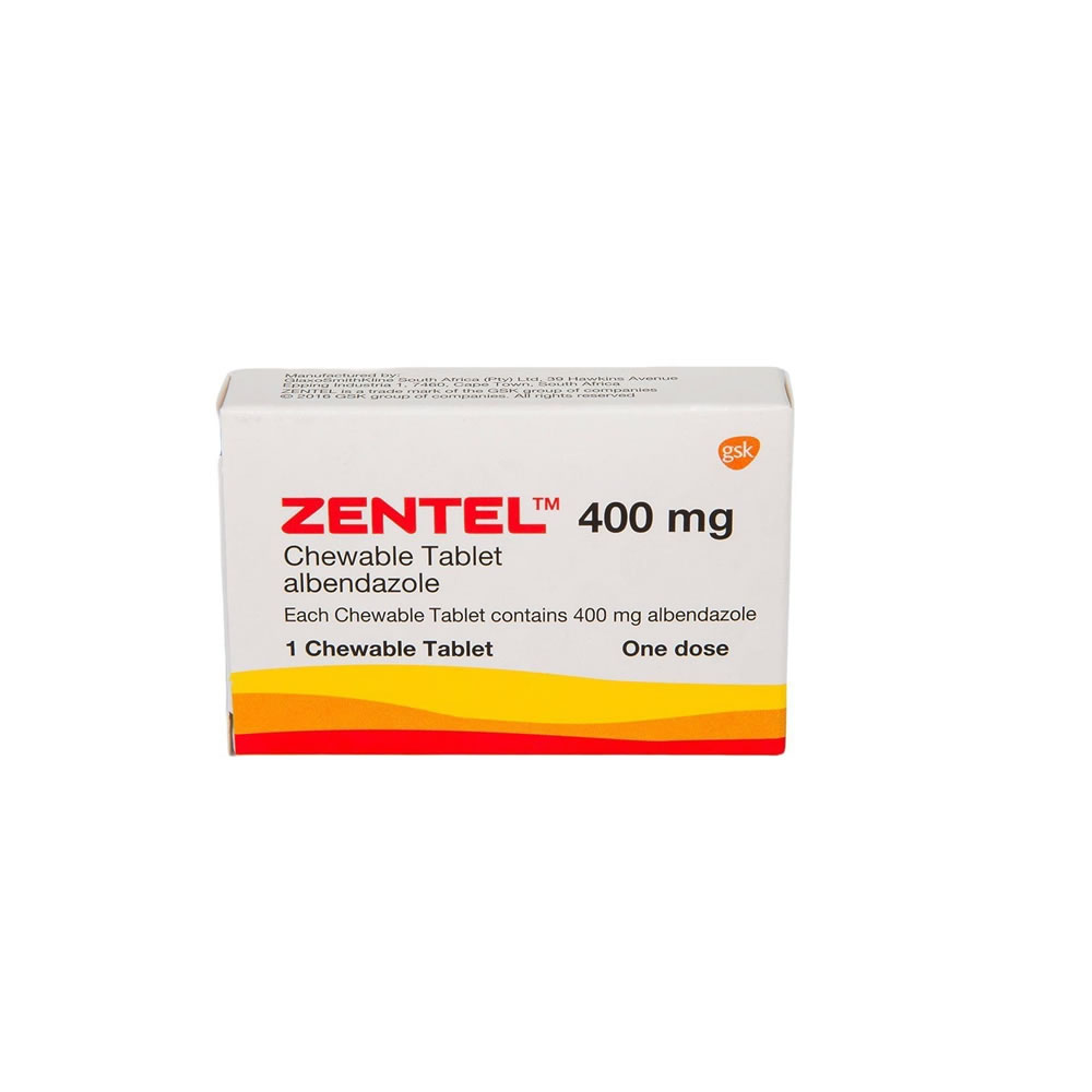 Zentel 400mg tablets 1s